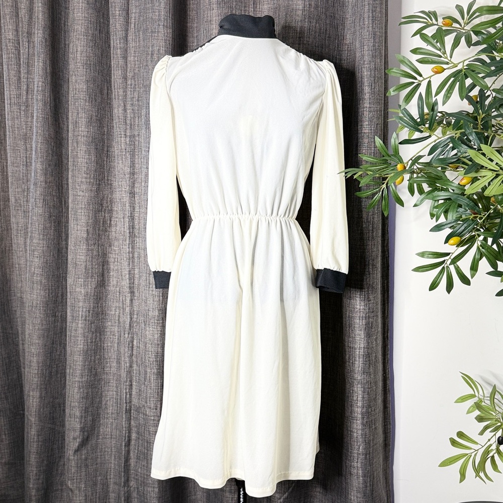 Vintage Anthony Richards *Size 18* Black/Cream Long Sleeve Dress (Fits 18/20)